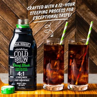 JAVA HOUSE Cold Brew Coffee, Decaf Colombian 4:1 Liquid Concentrate, 32 Ounce Bottle - Image 5