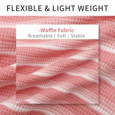 KYEESE 2Pack Waffle Dog Shirts Stretchy T-Shirts Lightweight Tank Top Sleeveless Striped Vest Breathable Pet Tee, XX-Large, Pink+Striped - Image 5