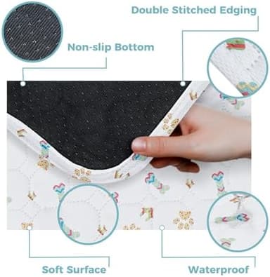 Washable Dog Pee Pads, 2-Pack Absorbent Reusable Puppy Pads, Machine Washable, Soft and Non-Slip, Waterproof and Leak-Proof Training Mats, Perfect for Crate, Sofa, Playpen, Bed - Image 7