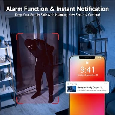 Hugolog 2K Indoor Outdoor Security Cameras for Home Security,Home Camera with Starlight Color Night Vision,Built-in Spotlight,Motion Detection,2-Way Talk,Cloud & Local Storage,Works with Alexa(4 Pack) - Image 5