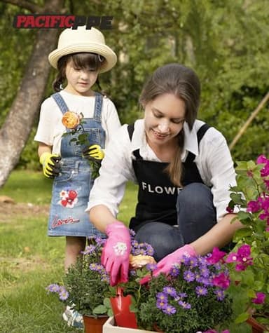 PACIFIC 3 Pairs Kids Gardening Gloves for Age 5-9, Toddler Rubber Coated Garden Gloves, Kids Work Gloves, for Children, Boys and Girls, Multicolor, XXS - Image 3