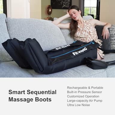 FIT KING Air Compression Recovery System, Cordless Full Leg Massager with Dynamic Pressure, Reduces Muscle Pain and Improves Circulation, Fast Recovery for Athletes (Large) - Image 8