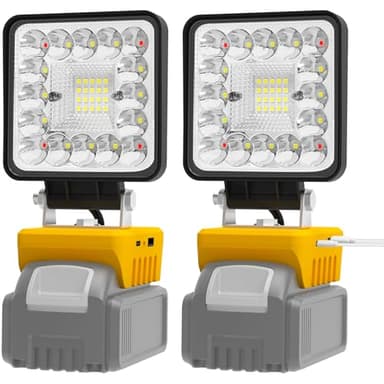 2 PCS Cordless LED Work Light for Dewalt 18V 20V Max Battery, 5000LM Battery Light for Dewalt 20v Tools, Portable Work Light with USB & Type-C Charging for Jobsite, Garage, Car Repairing, Emergency - Image 1