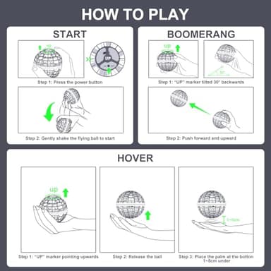 Tikduck Flying Orb Ball 2025 Toys Soaring Hover Boomerang Spinner Hand Controlled Mini Drone Cosmic Globe Spinning Kids Adults Outdoor Birthday Gift Cool Stuff for Boys Girls 6 7 8 9 10+ Year Old - Image 7