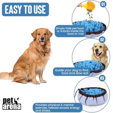 PET ARENA Snuffle Mat for Dogs - Adjustable Interactive Puzzle Toy for Large & Small Breed Slow Feeder for Mental Stimulation & Stress Relief Encourages Natural Foraging Ideal for Indoor & Outdoor Use - Image 3