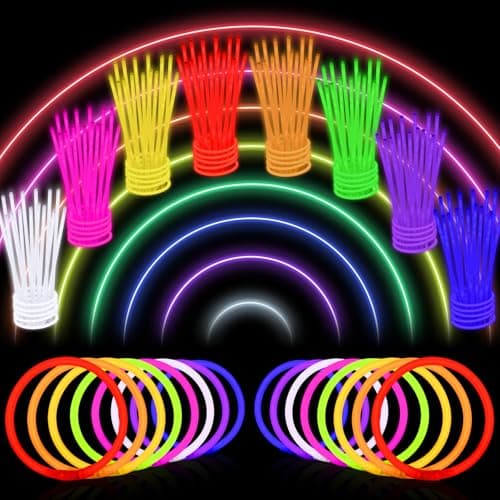 Glow Sticks Bulk Party Favors 100 Pack 8" Glow in the Dark Party Supplies Light Up Neon Party Decorations Glow Necklaces Bracelets for Kids Adults Birthday Halloween Christmas Easter Valentine Wedding - Image 1