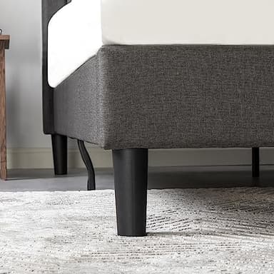ZINUS Dachelle Upholstered Platform Bed Frame, Mattress Foundation, Wood Slat Support, No Box Spring Needed, Easy Assembly, Dark Grey, King - Image 7
