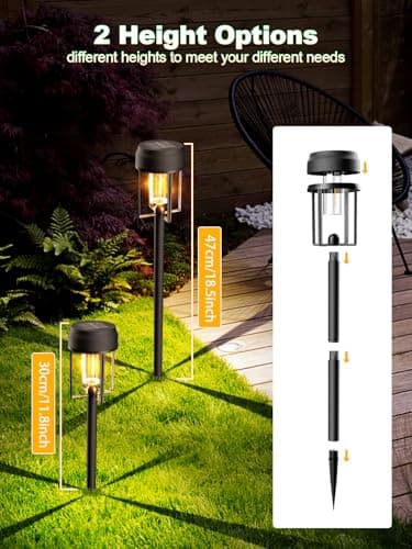 OUGELE Solar Lights Outdoor 12 Pack, Bright Solar Pathway Lights Waterproof IP65, Auto On/Off Solar Landscape Lighting 3000k for Garde Decor, Yard, Driveway, Patio, Walkway - Image 6