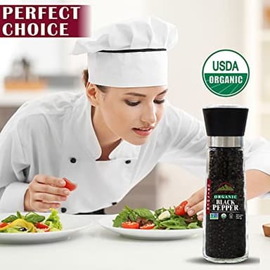 Himalayan Chef Organic Black Pepper Refillable Glass Grinders, 6.40 ounces - Image 7