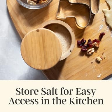 Totally Bamboo Salt Cellar with Swivel Lid – Bamboo Spice Box Storage Container for Kitchen Countertop with Magnetic Closure – Ideal for Sea Salt, Spices and Herbs - Image 3