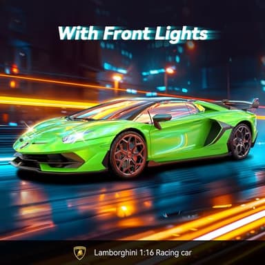 AEROQUEST Remote Control Car for Lamborghini, Officially Licensed 1:16 Scale Lambo Hobby Rc Cars with Headlight, 2.4GHz Race Car Toys for Boy Girl 4-12 Years Old, 12Km/h, Birthday Gift - Image 5