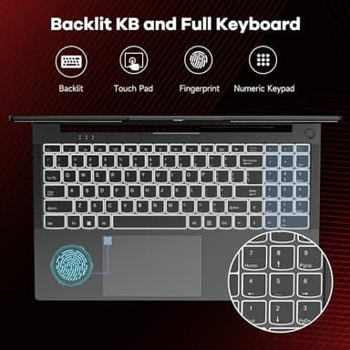 NIMO 15.6" IPS FHD-Gaming-Laptop, 6 Cores AMD Ryzen 5 6600H 32GB DDR5 RAM 1TB SSD (Beat i7-1165G7, Up to 4.5GHz) AMD Radeon 660M GPU-Computer with 100W Type-C Backlit Keyboard Fingerprint - Image 7