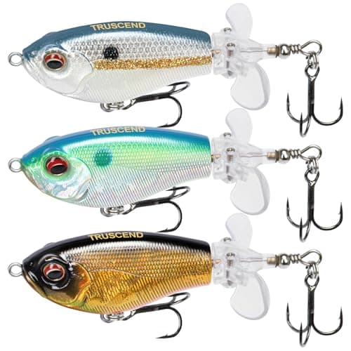 TRUSCEND Top Water Fishing Lures with BKK Hooks, Whopper for Freshwater or Saltwater, Floating Lure Bass Catfish Pike, Wobble Surface Bait Teasers Gifts Men - Image 1