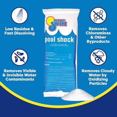 In The Swim Shock and Chlorine Bundle for Sanitizing Swimming Pools – Includes 6 x 1 Pound Bags of 68% Cal-Hypo Pool Shock and 10 Pound Bucket of 3 Inch Stabilized Chlorine Tablets - Image 5