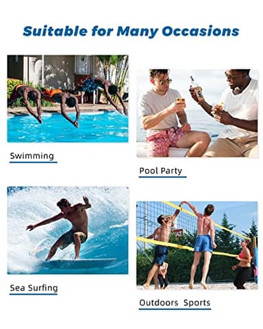 SURF CUZ Mens Swim Trunks with Compression Liner Quick Dry Swim Shorts 7" Swimming Trunks Stretch Zipper Pockets Haze Blue Large - Image 8