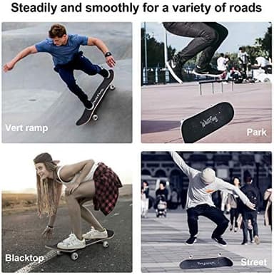 WhiteFang Skateboards for Beginners, Complete Skateboard 31 x 7.88, 7 Layer Canadian Maple Double Kick Concave Standard and Tricks Skateboards for Kids and Beginners - Image 7