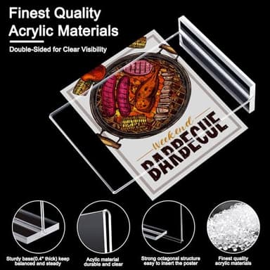 Acrylic Sign Holder 8.5 x 11 Inch 3 Pack, Clear Display Sign Stand for Store Sign Holders, Vertical Double Acrylic Stands, Vendor Booth Display Items - Image 2