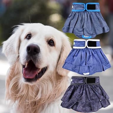 wegreeco Dog Diapers Female (3 Pack), Highly Absorbent Dog Diapers for Female Dogs Washable in Heat, Incontinence, or Excitable Urination (Jeans, Large) - Image 6