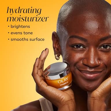 Olay Vitamin C Face Moisturizer, Brightening Cream for Women, Instant Hydration, Evens Tone, Dark Spot & Hyperpigmentation Reduction, Glowing Skin Care - Niaciniamide, Lactic Acid, 1.7 Oz - Image 2