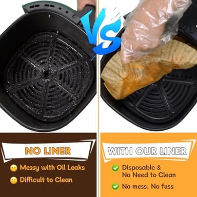 Air Fryer Liners Disposable, 100PCS 8 Inch Non-stick Air Fryer Parchment Paper Liners, Round Free of Bleach Airfryer Liners for 5-8QT Air fryer, Baking, Roasting Microwave - Image 3