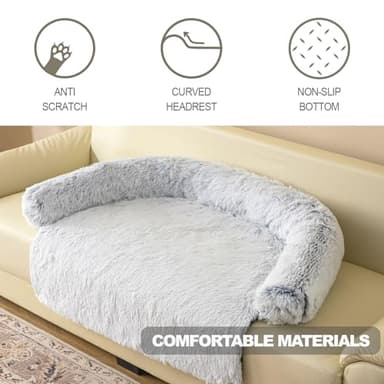 Calming Dogs/Cats Bed Mats, Dog Pad Washable Removable Couch Cover, Plush Long Fur Mat for Pets, Waterproof Lining, Perfect for Small, Medium and Large Dogs and Cats (Gradient Gray, 45"x37") - Image 4