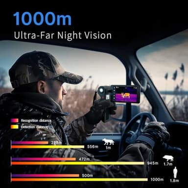 Thermal Master DV2 Thermal Monocular, 1093 Yards Night Vision Infrared Camera with 5'' Touch Screen, 512 x 384 Super IR Resolution, 50Hz, 20mK NETD, 10mm Lens, Work for Outdoor Wildlife Observation - Image 3