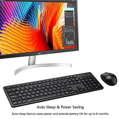 Wireless Keyboard and Mouse Combo, 2.4G Silent Cordless Keyboard Mouse Combo for Windows Chrome Laptop Computer PC Desktop, 106 Keys Full Size with Number Pad, 1600 DPI Optical Mouse (Black) - Image 4