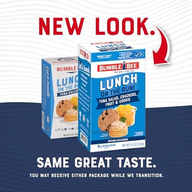 Bumble Bee Lunch On The Run Tuna Salad with Crackers Kit, 8.2 oz (Pack of 4) - Ready to Eat, Includes Crackers, Cookie & Peaches - Wild Caught Tuna - Shelf Stable & Convenient Source of Protein - Image 4