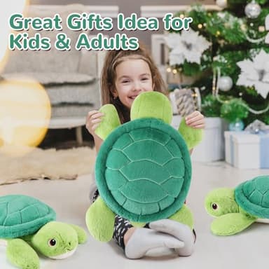 gnomantic Turtle Weighted Stuffed Animals - 22 Inch 4.5 Pounds Weighted Plushies Sea Turtle Stuffed Animal - Big Tortoise Plush Pillow - Cute Plush Toys Gifts for Kids & Adults (22" 4.5 lbs) - Image 7