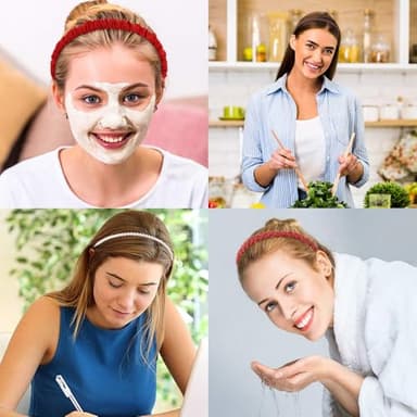 AHONEY 7 Pack Red Headbands for Women Christmas Headbands Trendy Non Slip Hairbands Cute Hair Accessories Multi-style Headband Pack (Redl) - Image 5