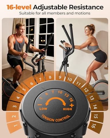 Niceday Elliptical Machine, Elliptical Exercise Machine for Home Use with Hyper-Quiet Magnetic Driving System, 20IN Stride, 16 Resistance Levels, 500LBS Loading Capacity, App Supported - Image 5