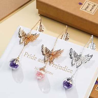 Metal Butterfly Feather Bookmark Birthday Gifts Teachers Christmas Gifts for Women Christmas Stocking Stuffers Valentine's Day Teacher Gifts Bookmarks for Women Girls Readers Book Lovers - Image 3