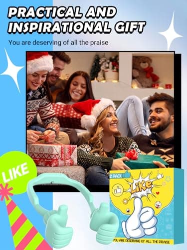 Stocking Stuffers for Teens Girls Boys Adults Cell Phone Stand: UPGRADE Adjustable Thumbs Up Lazy Phone Holder for Desk Cool Gadgets Fun Birthday Gift Ideas for Kids Teenager Women Gifts for Christmas - Image 3