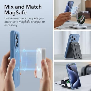 ESR for iPhone 15 Pro Max Case with MagSafe, Supports Magnetic Charging, Slim Liquid Silicone Case, Shock Absorbing, Screen and Camera Protection, Cloud Series, Light Blue - Image 7