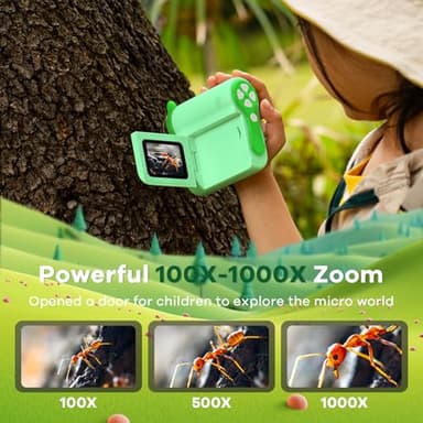Hideal HP60 IPS Microscope for Kids: [Auto On & Off] [3-in-1] 2" Portable Handheld Microscope Miniscope, Pocket Mini Scope Educational Science Kit, Christmas Birthday Gifts for Kids, PC View, Green - Image 7