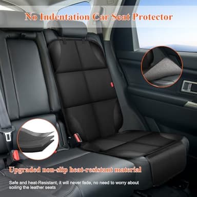 Car Seat Protector, Carseat Seat Protectors with Thick Padding and Upgraded Non-Slip Backing, Waterproof Seat Protector Under Baby Car Seat, 600D Fabric Car Seat Covers with Storage Pockets for Baby - Image 2