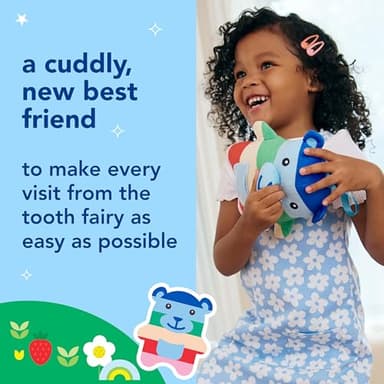 hello Tooth Fairy Kit with Tooth Fairy Door Hanger and Teddy Bear, Includes Full Size Fluoride Kids Strawberry Toothpaste and Kids Toothbrush, for Children Ages 3 and Up - Image 3