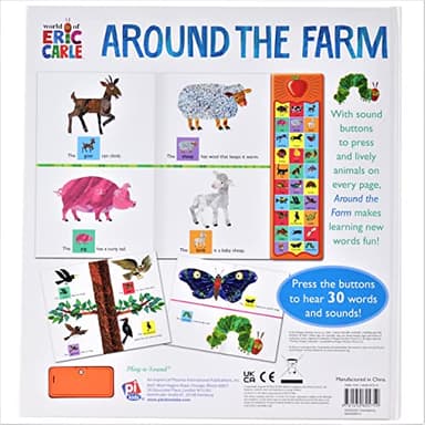 World of Eric Carle, Around the Farm 30-Button Animal Sound Book - Great for First Words - PI Kids - Image 2