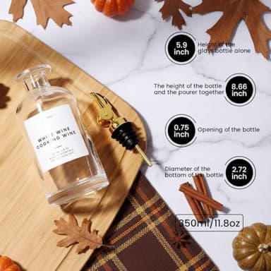 Molimoli - Premium Olive Oil Dispenser Bottles for Kitchen with Pourer - Oil and Vinegar Dispenser Set, Glass Dispenser for Kitchen, Dispenser Bottle of 350ml - Set of 2 - Image 4