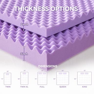 SINWEEK 2 Inch Egg Crate Memory Foam Mattress Topper Twin Size, Soft Mattress Pad for Back Pain Relief, Bed Topper, CertiPUR-US Certified - Image 7