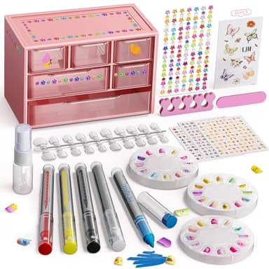 Nail Art Pens Set, DIY Kids Nail Art Kits with Nail Accessories 3D Press-On Nail, Clear Fake Nail Tips, DIY Sticker Nail Drawing Painting Pen for Salon Toys Gifts Toys for Girls - Image 7