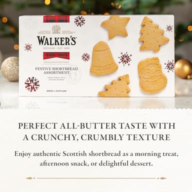 Walker’s Assorted Shortbread Cookies in Festive Shapes - Includes Christmas Tree, Bell, Star and Santa Claus Shaped Christmas Cookies - Image 4