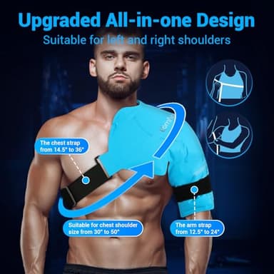 Comfytemp Shoulder Ice Pack Rotator Cuff Cold Therapy Wrap, FSA Eligible, Gel Ice Packs for Injuries Reusable, Instant Cold Compress Shoulder Brace for Pain Relief, Surgery Recovery Item Gift (Large) - Image 3