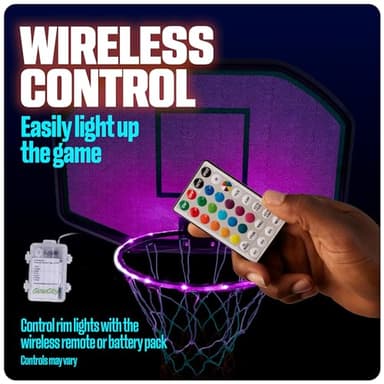 GlowCity LED Basketball with Rim Light Set - Light-Up Basketball, Remote-Controlled 16-Color Rim Light & Pump, Gift for Kids & Teens Ages 8-13, Size 7 - Image 5