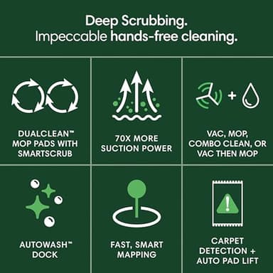iRobot Roomba Plus 405 (G181) 2in1 Vacuum & Mop Robot with AutoWash Dock - Dual Spinning Mop Pads, Smart & Fast Mapping, Ideal for Pet Hair, Self-empties 75 days, Intense Suction, Pad Washing & Drying - Image 2