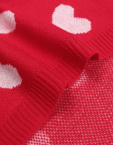 Alsol Lamesa Women's Long Sleeve Cute Cardigan Sweaters V Neck Open Front Ribbed Knit Heart Sweater Coat - Image 7