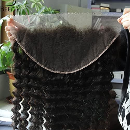 BEEOS Deep Wave 13x6 SKINLIKE Real HD Lace Frontal, 0.10mm Ultra-thin Invisible HD Lace Unique Pre-plucked Natural Hairline Remy Human Hair 20 Inch - Image 1