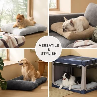 Bedsure Washable Dog Bed Medium Size Dog, Comfort Fluffy Plush Pillow Bed Crate Pad, Non-Slip and Machine Washable Kennel Pet Sleeping Mat, 29"x21", Dark Gray - Image 6