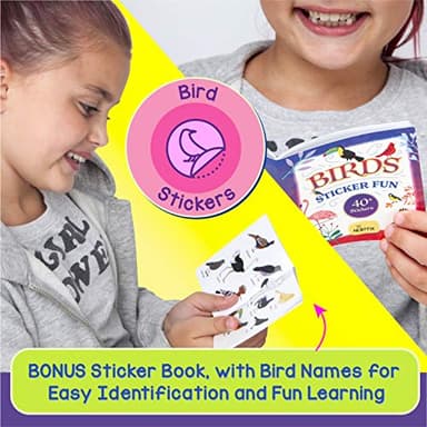 Binoculars for Kids, Girls or Boys Real Kids Binoculars in Vibrant Green Blue - Includes Sticker Book with 40 Bird Species - Small Toys for Toddlers - Image 7