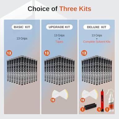 Full Choice Rubber Golf Grips 13 Pack, High Traction and Feedback, Non-Slip, Advanced Texture Control, 13 Grips Set, white, Mid Size, RG01 Golf Club Grips - Image 5